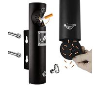 GJGHKLHL Kit da esterno for presa for mozzicone di sigaretta montata a parete, contenitore for posacenere, resistente all'abrasione/ruggine/con serratura, for esterno/bar/club,Nero(Black)