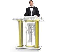 GJGHKLHL Leggii e podi rotanti da scrivania, podio da Chiesa da Tavolo su Ruote, Supporto for presentazioni, L85 x L40 x A111 cm(Without LED Light)