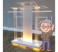 GJGHKLHL Leggii for presentazioni di discorsi da Tavolo for fiere, pulpito da Chiesa a LED con podio Acrilico Trasparente da scrivania in Piedi for Ufficio