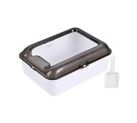 GJGHKLHL Lettiera for gatti for animali con coperchio aperto Robusta toilette for gattini Vasino for Sabbiera for Bacinella for lettiera for for a lato alto(White,M)