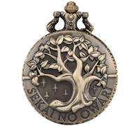 GJGHKLHL Orologio da esterno, Orologio da tasca con copertura dell'albero della vita, orologio movimento al quarzo, parete romano, pendente a collana, donna