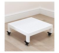 GJGHKLHL Portavasi for Piante in Metallo Resistente con Ruote Bloccabili Portavaso for in Ferro Quadrato Girevoli a 360°, Vassoio Mobile for Vasi da Fiori for Interni ed Esterni(White,40cm)