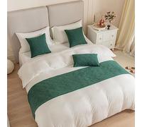 GJGHKLHL Runner da letto solido di lusso giallo decorativo in velluto King Queen Size Bed End Cuscini Coprire Set biancheria trapuntata for hotel(Green,45 * 240cm for 2m bed)