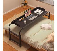 GJGHKLHL scrivania mobile, Tavolino servitore for ospedale con ruote, altezza regolabile 65-95 cm, tavolo for disabili in legno for mangiare, for mobilità su sedia a rotelle(Black)