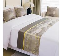 GJGHKLHL Set Runner Da Letto, Runner Da Letto for Letto Queen Size, Sciarpa Da Letto Decorativa Verde, Sciarpe E Cuscini Coordinati for Le Case Di Hotel(Grey,50 * 210cm for 150cm bed)