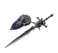 GJGHKLHL Spada Frostmourne 30 cm Wow Scudo Testa di Leone Re dei Lich Metallo Schiuma Arma for Arti Marziali Cosplay Prop