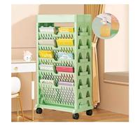 GJHGNFRDK Carrello Libreria Mobile, Libreria Mobile Verticale a più Livelli con rotelle Ruote Multicolore(Green)