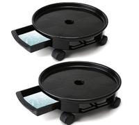 GJHGNFRDK Carrello per Piante con Ruote, Contenitore for Piante da 2 Pezzi con Ruote e cassetto for la conservazione dell'Acqua, Bianco Nero, Dimensioni Multiple(Black,10.6inch)