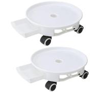 GJHGNFRDK Carrello per Piante con Ruote, Contenitore for Piante da 2 Pezzi con Ruote e cassetto for la conservazione dell'Acqua, Bianco Nero, Dimensioni Multiple(White,13inch)