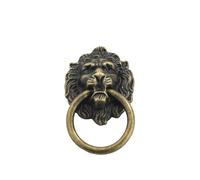GJHGNFRDK Knobs testa porta anteriore bussata, Anello di tiraggio for battente for porta con testa leone in zinco multicolore for cassettiera e(Bronze)