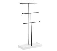GJHGNFRDK Organizer per ciondoli, Espositore for Gioielli in Oro Nero a 3 Livelli con Vassoio 24x11.5x47cm for Il Negozio Domestico(Black)