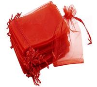 GJHGNFRDK Sacchetti a rete per frutta, Sacchetti Rete Frutta Verdura Multicolor Formati Multipli 100 Pz(Red,17x23cm (100 Pcs))