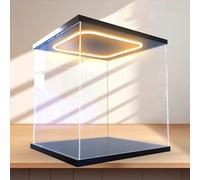 GJHGNFRDK scatola della collezione, Vetrina in acrilico con base in legno, luce a LED, trasparente, in diverse dimensioni(15x15x25cm(6"x6"x10"))