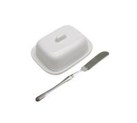 GJHGNFRDK vaschetta per il burro, Burriera Con Coperchio E Cucchiaio Ceramica 10,5x7x5cm 2 Pz