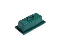 GJHGNFRDK vaschetta per il burro, Piatto for burro con coperchio, stoviglie dim sum in ceramica, multicolore, 19,3x7,5x9,5 cm(Green)
