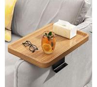 GJHGNFRDK Vassoio Pieghevole per Divano, Vassoio for bracciolo Divano Multicolore 38,5x26,5 cm Regolabile in MDF in Metallo Resistente ai Graffi e all'Acqua(Natural Wood)