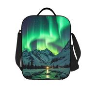 GJHKSSVB Borsa termica per il pranzo, per donne e uomini, grande, riutilizzabile, a prova di perdite, borsa termica con tracolla regolabile aurora boreale, per lavoro, viaggi, picnic