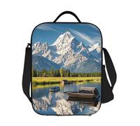 GJHKSSVB Borsa termica per il pranzo, per donne e uomini, grande, riutilizzabile, a prova di perdite, borsa termica con tracolla regolabile Grand Teton National Park Food Carrier per lavoro, viaggi