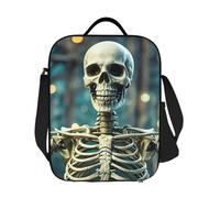 GJHKSSVB Borsa termica per il pranzo, per donne e uomini, grande, riutilizzabile, a prova di perdite, con tracolla regolabile, scheletro accanto al porta cibo, per lavoro, viaggi, picnic