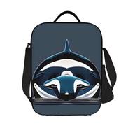 GJHKSSVB Borsa termica per il pranzo, per donne e uomini, grande, riutilizzabile, a prova di perdite, con tracolla regolabile, per orca killer, cibo per lavoro, viaggi, picnic