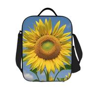 GJHKSSVB Borsa termica per il pranzo, per donne e uomini, grande, riutilizzabile, a prova di perdite, con tracolla regolabile, bel trasportino per cibo con girasole per lavoro, viaggi, picnic