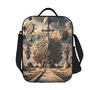 GJHKSSVB Borsa termica per il pranzo, per donne e uomini, grande, riutilizzabile, a prova di perdite, con tracolla regolabile, calendario Maya, per lavoro, viaggi, picnic