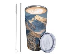 GJHKSSVB Pikes Peak Colorado - Bicchiere da viaggio isolato in acciaio inox, a tenuta stagna, con coperchio e cannuccia, ideale come regalo per donne, uomini e amanti