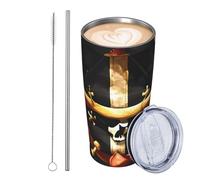 GJHKSSVB Pirate Flags - Bicchiere da viaggio isolato in acciaio inox, a prova di perdite, con coperchio e cannuccia, ideale come regalo per donne, uomini e amanti