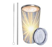 GJHKSSVB Show Radiance (2) - Bicchieri da viaggio isolati in acciaio inox, a prova di perdite, con coperchio e cannuccia, ideali come regalo per donne, uomini e amanti
