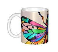 GJHKSSVB Tazza da caffè con manico, 325 ml, tazza da tè con ali di insetti, tazza da caffè in ceramica, per uomini e donne, ufficio, lavoro