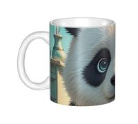 GJHKSSVB Tazza da caffè con manico, 325 ml, tazza da tè in ceramica con faccia di panda anime, tazza da caffè per uomini e donne, ufficio e lavoro