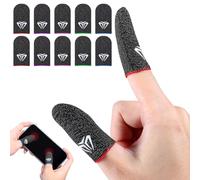 Gjinxi 10 paia di manicotti per dita per gaming, in fibra da 0,3 mm, anti-sudore, per e-sport, traspiranti, senza cuciture, per touch screen, per PUBG Dedales, adatti a tutti i dispositivi touchscreen