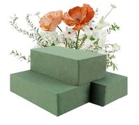 Gjinxi 3 Blocchi di Schiuma Floreale Secchi per Composizioni Floreali In Schiuma Verde per Fiori Freschi E Artificiali Decorazione per Piante per Casa Ufficio E Giardino(14 × 8 × 4.5 cm)