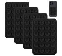 Gjinxi 4 Pezzi Supporto per Telefono Cellulare In Silicone Supporto A Ventosa per Telefono Cellulare Bifacciale Ventose In Silicone Supporto per Tutti I Modelli Di Telefono Cellulare(Nero)