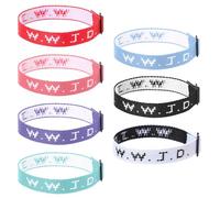 Gjinxi 7 braccialetti cristiani WWJD, braccialetti ispiratori cristiani con Gesù Cristiano, braccialetti regolabili per donne e uomini, cosa farebbe Gesù Braccialetto per braccialetto cristiano,