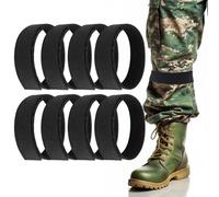 Gjinxi 8 cinturini per stivali, cinturini alla caviglia, cinghie elastiche militari per stivali, cinghie per pantaloni, camicette, gancio alla caviglia e anello, fasce per stivali per pesca, caccia,