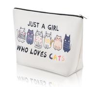 Gjinxi Borsa per il trucco a forma di gatto per le donne, regali per mamme di gatti per gli amanti dei gatti Borsa per cosmetici impermeabile Borsa personalizzata Borsa da viaggio portatile