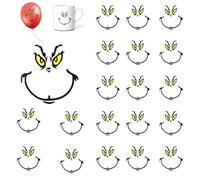 Gjinxi Confezione Da 20 Adesivi Natalizi Per Volti Adesivi Natalizi Per Palle Di Natale Adesivi Fai Da Te Adesivi Murali Natalizi Per Decorazioni Natalizie