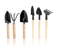 Gjinxi Piccoli attrezzi da giardino 6 pezzi set pala in miniatura carino giardinaggio mini succulenta casa piccolo kit di giardinaggio pianta in vaso rinvaso fiore manico in legno cura trapianto