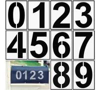 Gjinxi Set di Stencil con numeri da 10 pezzi, Stencil con numeri in plastica riutilizzabili da 10 cm, modelli digitali Stencil artigianali per Stencil per torte pittura con numeri di indirizzo