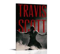 GJLXVN Travis Scott - Dipinti murali impermeabili e antimacchia, ad alta definizione, dipinti a spruzzo, decorazione per studio e caffetteria, resistente allo sbiadimento, con cornice, 50 x 75 cm