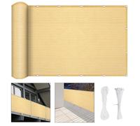 GJMSSMY Copertura per ringhiera del Balcone Resistente ai Raggi UV, 100x180 cm, Impermeabile, Protezione per Giardino e Piscina, Giallo Sabbia, Schermo per la Privacy Esterna, Resistente a
