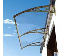 GJMSSMY Elegante Tenda da Sole Curva in policarbonato - Protezione UV e Resistente alle intemperie - Perfetta Copertura per l'ingresso - Colore Champagne - 120 x 300 cm - Tettoia da Esterno resisten