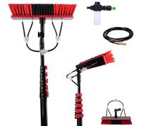 GJMSSMY Idropulitrice telescopica da 5,4 m, Scopa telescopica per la Pulizia, erogatore di Sapone ad Acqua, Pulizia di Pannelli solari, Lavaggio di Camion, Autobus, tetti di Auto (Spazzola da 55 cm,