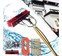 GJMSSMY Kit Professionale per la Pulizia di finestre da 59 Piedi per Camion, Barche e Auto, Spazzola telescopica Estensibile con Sistema di Alimentazione dell'Acqua Tramite Tubo Flessibile per Panne