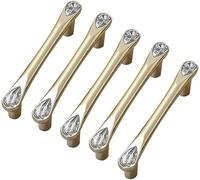 GJMSSMY Pomelli, Pomelli per armadi, Pomelli per armadi in Cristallo, Pomelli per cassetti in Cristallo, Pomelli per comò, 2/5 Pezzi Pomello per Porta in Cristallo con Diamante alla Moda p