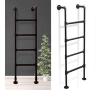 GJMSSMY Scala a Castello per Camper in Metallo Nero Resistente - Scala salvaspazio per Camper e Barche, Altezza da 1,2 m a 2,7 m, gradini Antiscivolo per Una Salita sicura - Perfetta per Camion e RI