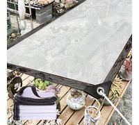 GJMSSMY Telone Trasparente Resistente 5x10 m con Occhielli, Impermeabile, Ideale per tettoie, Campeggio, Esterni, Patio e Protezione dalla Pioggia. Disponibile Anche in Versione 11x11 m.