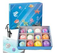 GjnjfdF Bagnoschiuma in ,12 Pezzi Set Tema Animali Marini con Interna | Gioco da Doccia per Bambini con di Sale | per Bambini Bambine Piccoli Scuola Materna Piscina Spiaggia Acquapark Casa