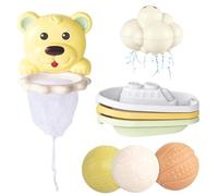 GjnjfdF Cerchio da basket da doccia, vasca da cerchio da basket,Giocattoli da bagno e doccia per - Giocattoli acquatici divertenti per , giocattoli da piscina con 3 palle, 1 doccia nuvolosa e